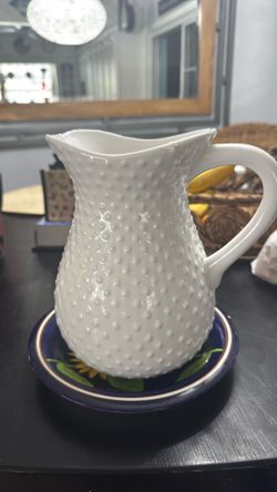 White ceramic pitcher