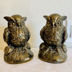 vintage brass owl bookends