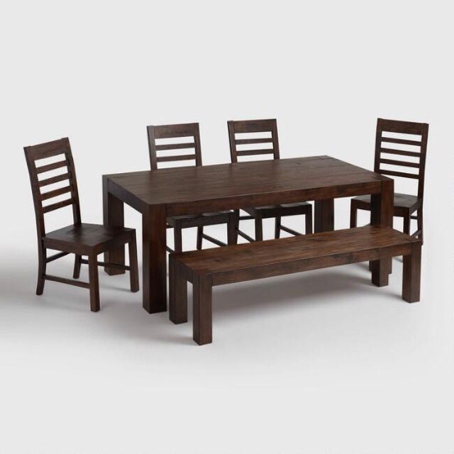 World Market Dining Room Table, Bench and Chairs