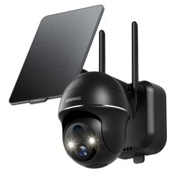 ZUMIMALL Solar Security Cameras Wireless Outdoor, 360° View Outdoor Camera Wireless Solar Powered,2.4G WiFi，2K/3MP Color Night Vision,2-Way Talk, PIR 