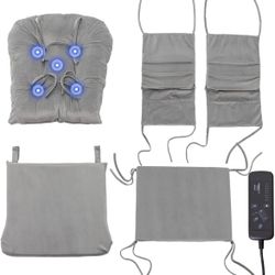 Light Grey Massage Glider Rocker Replacement Cushions with Storage Velvet Washable Non Slip for Glider Rocking Chair, 5PCS