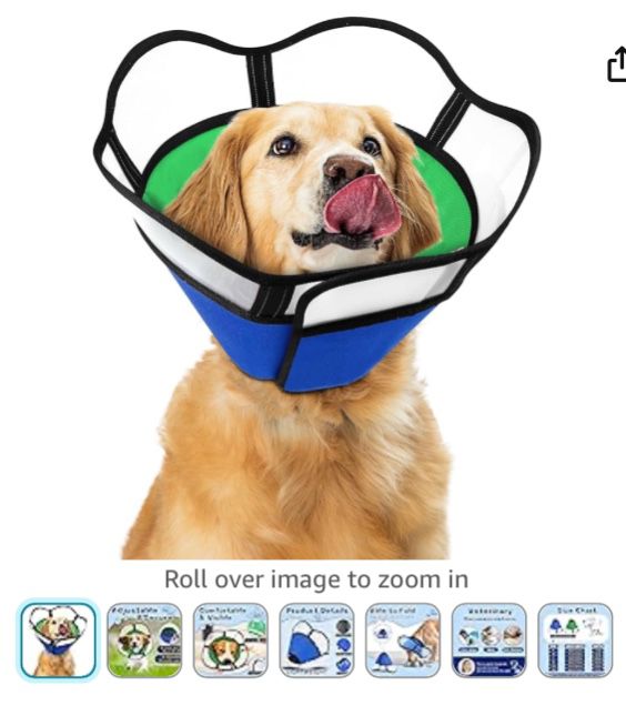 Supet Dog Cones for Large Dogs, Soft Dog Cone Collar for Medium Dogs