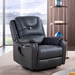 Zero Gravity Power Recliner with comfortable lying degree, Massage, Heating and Phone Holder