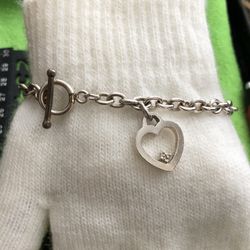 Sterling Silver Bracelet Dolphin Charm,6.5” Long ,12 grams ,CB.please Look At My Profile To See All Items 