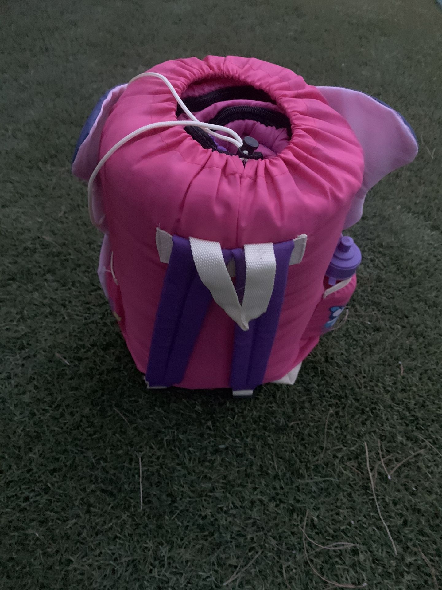 GIRLS BUTTERFLY SLEEPING BAG 2 FT IN X 4 FT 7 IN Like New - just used once. Comes with backpack. Feel free to message me.