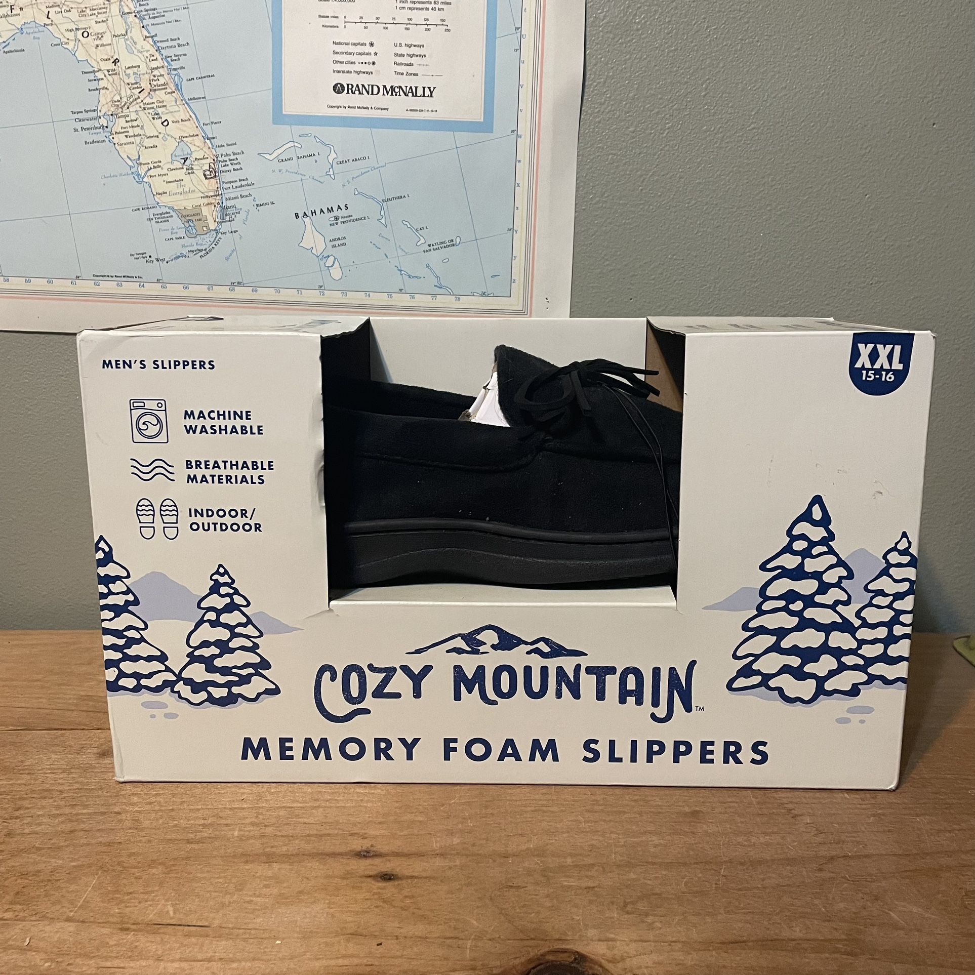 Cozy Mountain Memory Foam Slippers Men 15/16