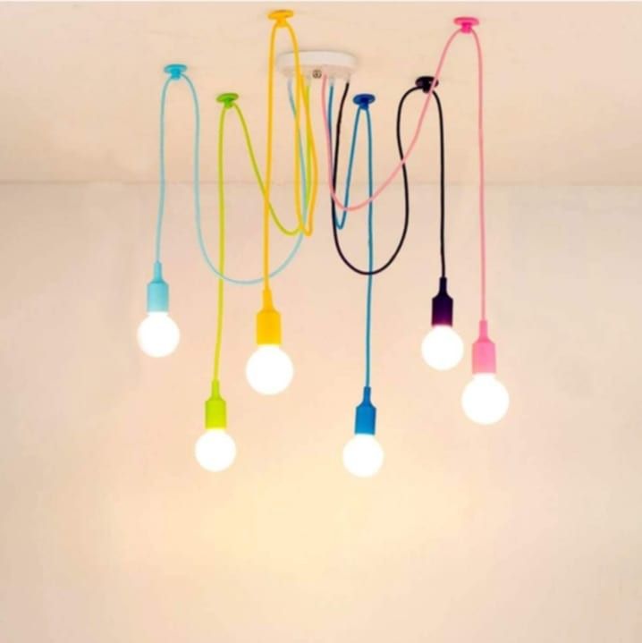 6 Arms Spider Lamps Modern Style Adjustable Ceiling Spider Pendant Lighting Color Kids Chandelier