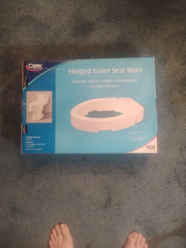 Carex Hinged Toilet Seat Riser New