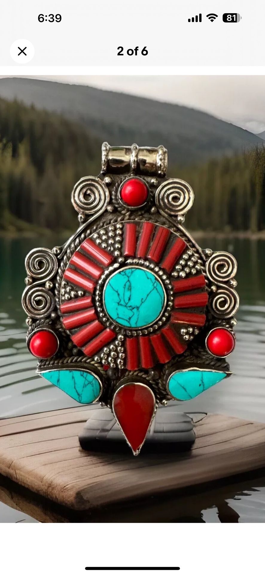 Vintage N stunning handcrafted Tibetan tribal theme Pendant 3.5”inch tall