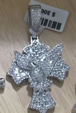 Silver Cross Pendant with Stone Accents