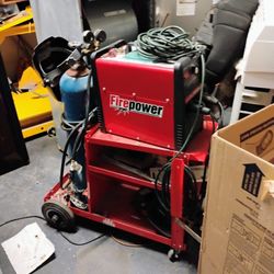 Red Welder And Cart