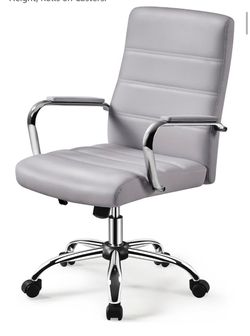Light Gray Office Executive Chair PU Leather