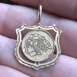 14k Gold Chicago Black Hawks Charm