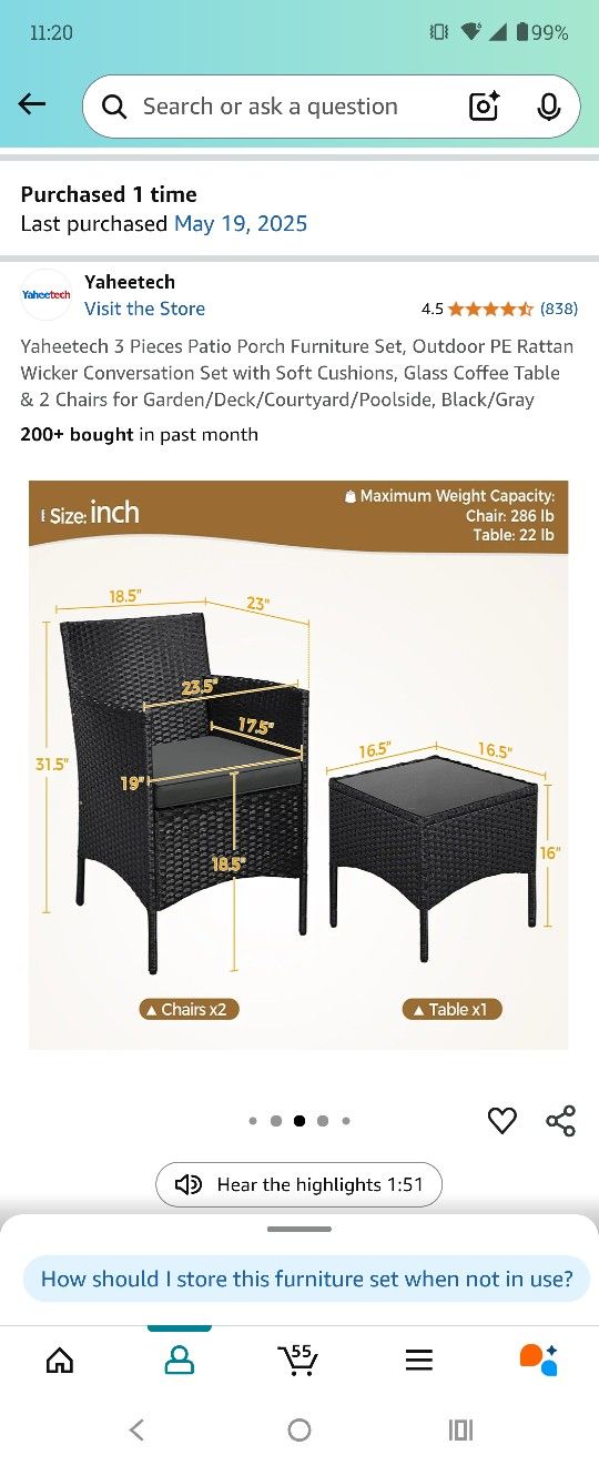New Wicker Patio Set