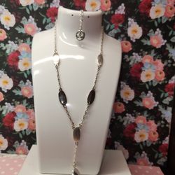#2320,  CROWN TRIFARI ALFRED PHILIPPE SILVER TONE NECKLACE 18"IN