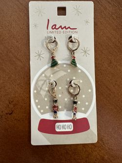 Limited Edition Holiday Christmas Tree And Nutcracker New Earrings 