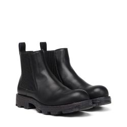 Diesel Black Premium Leather Chelsea Boots Men Size 10 - Excellent Condition  (Discontinued) 