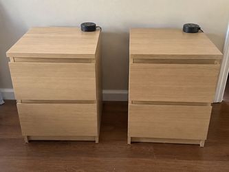 Pair of 2-Drawer Nightstands with Built-In Charging Ports