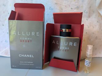 Allure Homme Sport Eau Extreme w/ Original Box + Travel Atomizer (Read Description)