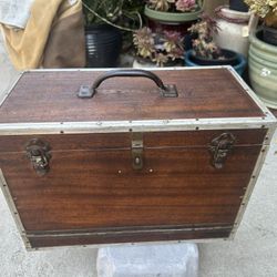 Vintage Wood Tackle Box  Large 