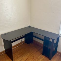 SHW L-Shaped Home Office Wood Corner Desk, Espresso