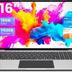 Laptop 16GB RAM 1152GB Storage,16" FHD IPS Display, N95 CPU, Office 365 (1 Year)