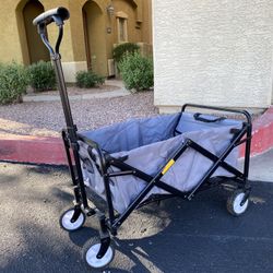 Gray Collapsible Folding Garden Outdoor Park Utility Wagon