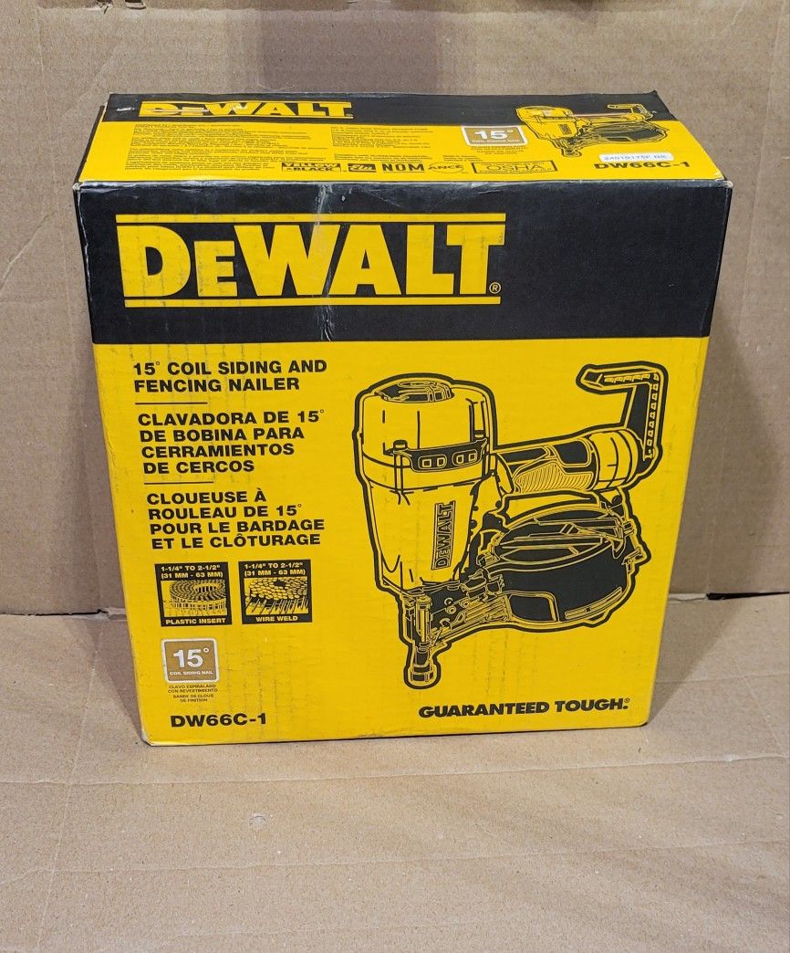 DEWALT
Pneumatic 15-Degree Coil Corded Siding Nailer