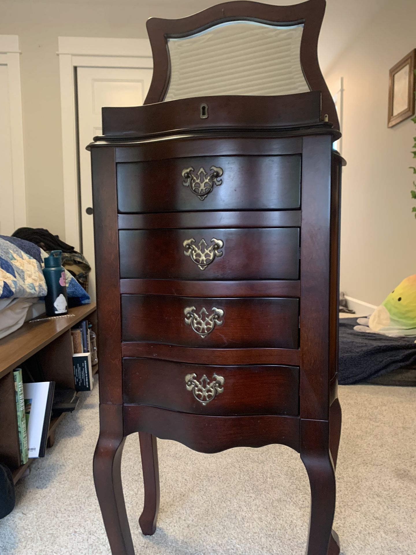 Mahogany Jewelry Armoire