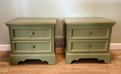 Set Of Deep Olive Green Night Stands