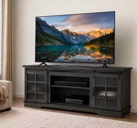 Dark Gray Barn Door TV Stand