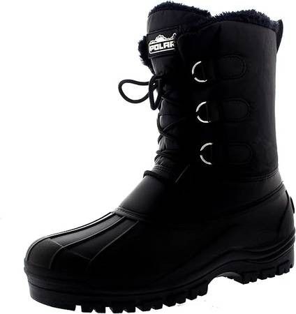 NEW SZ 13 Men Insulated Winter Snow Boots Muck Lace Up Short Nylon Rain Lace Up Casual Duck Boots