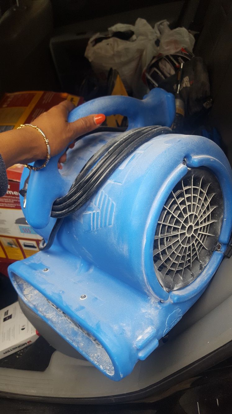 Blue carpet drying fan