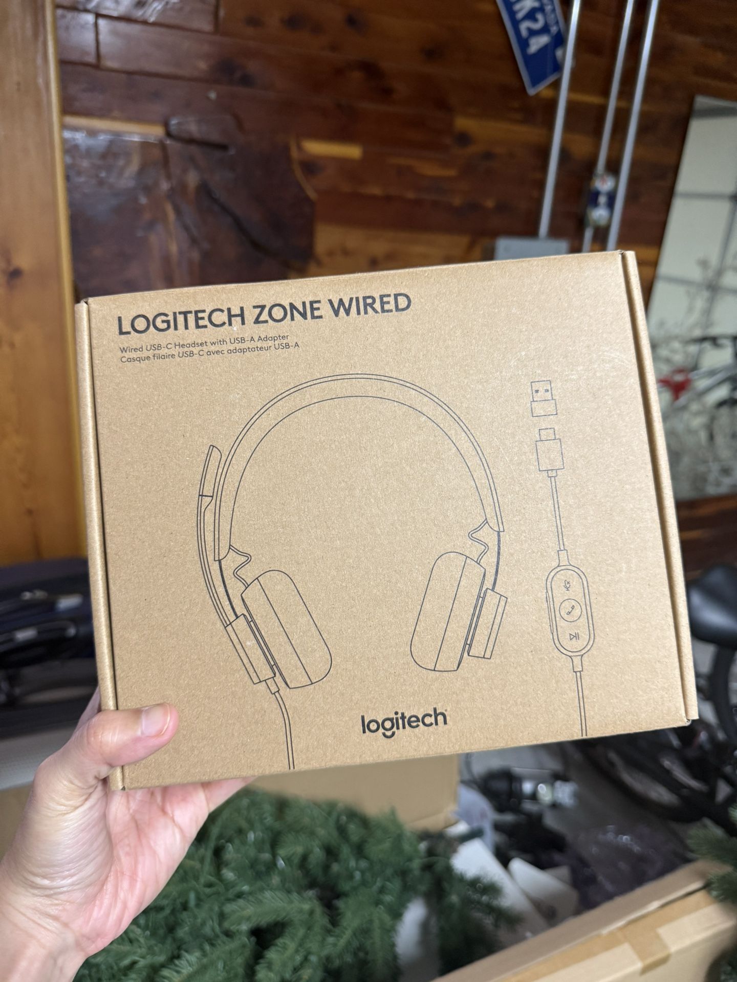 NEW IN BOX Logitech Zone Wired Headset USB-C Headset With USB-A Adapter