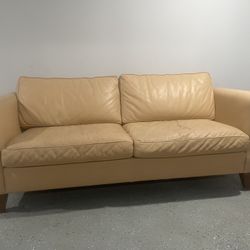 Beige Leather Couch