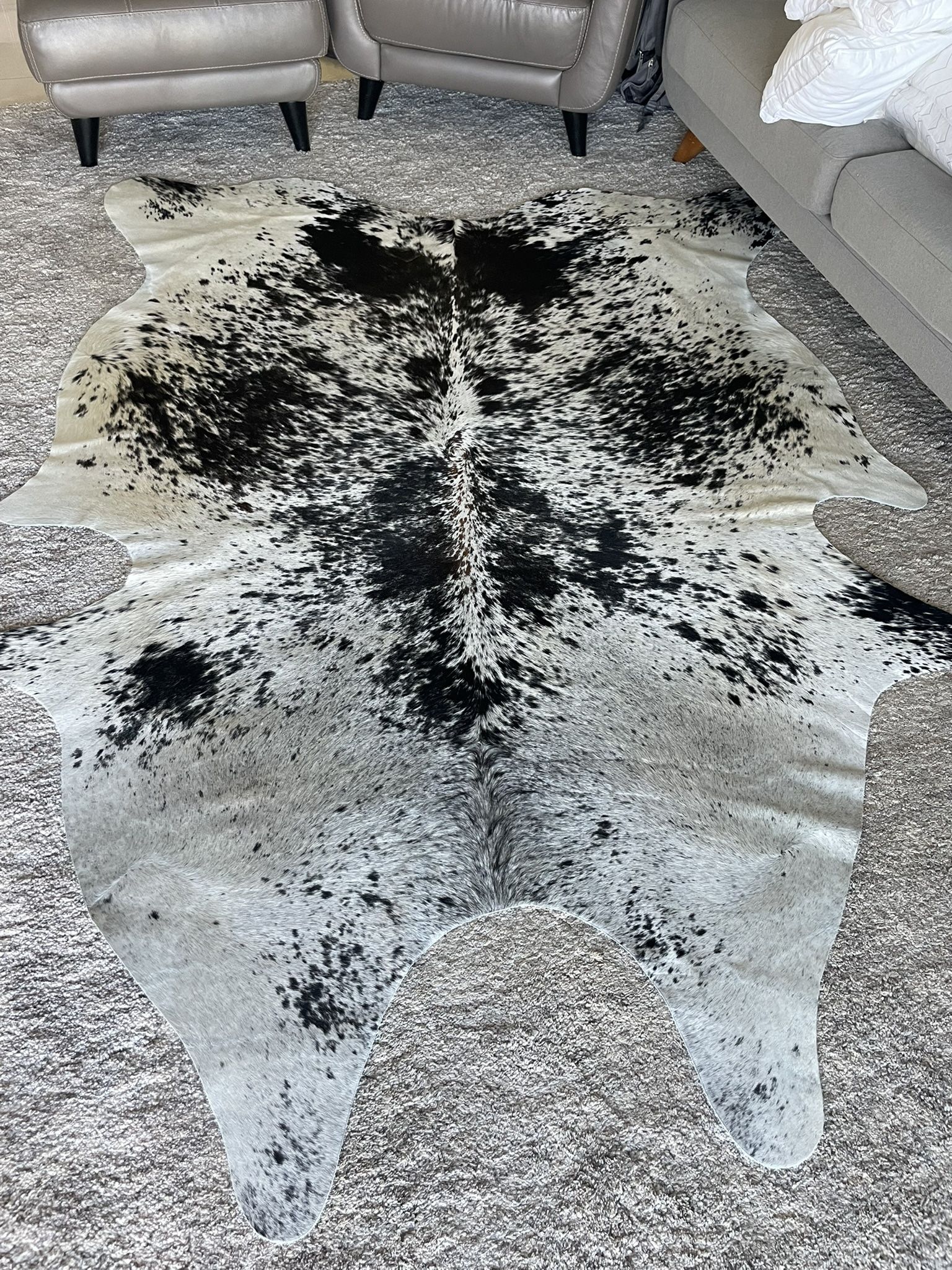 Genuine Salt & Pepper Black & White Cowhide Rug