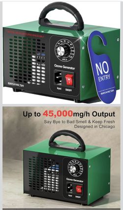 Ozone Generator 45,000mg/h, Industrial O3 Deodorizer for Areas of 2500 Square Feet - High Capacity Ozone Machine Air Ionizer Odor Clean