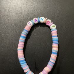 Pink And Blue Bracelet And Purple