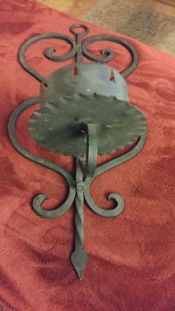 Wall candle holder wrought iron