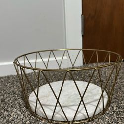 Metal and Marble fruit basket