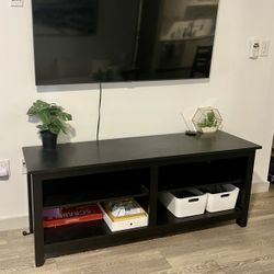 Black TV Stand With Storage 