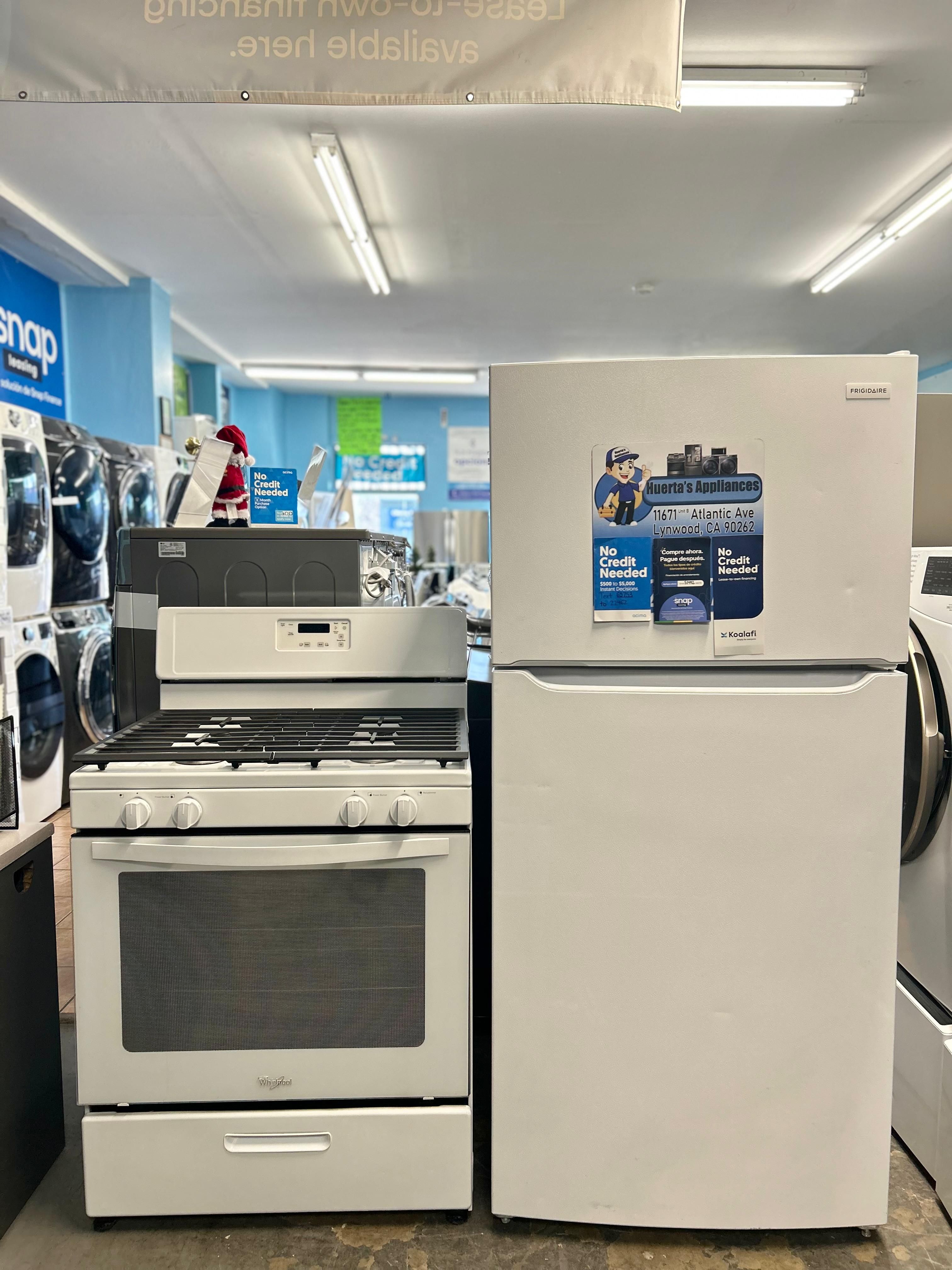 Frigidaire Refrigerator and Whirlpool Stove Used