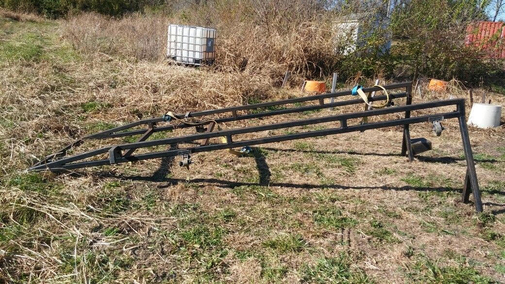 1 Factory Ladder Rack, 14', Four Ratchet Straps Each