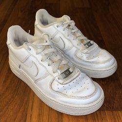 Nike Air Force One Youth Triple White Shoes Size 3.5Y