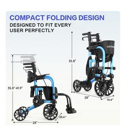 Two in one walker/wheelchair