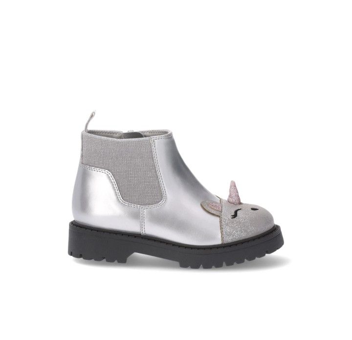 Wonder Nation Toddler Girls' Silver Metallic Chelsea Boots - Size 7, 8, 10 - NWT