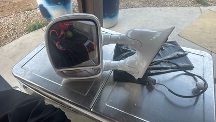White Power Side Mirror with Wiring