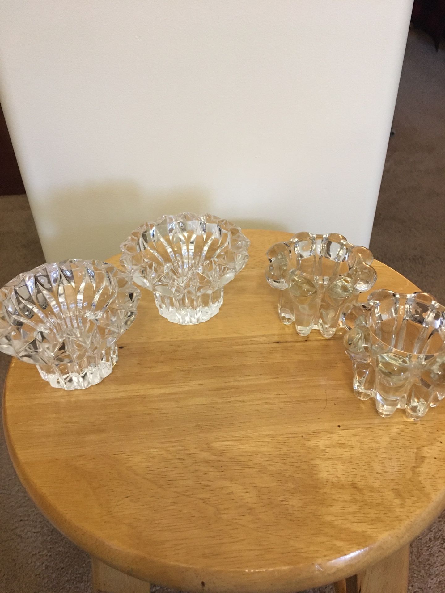 2 Sets Of Crystal Reims Candle Holders 