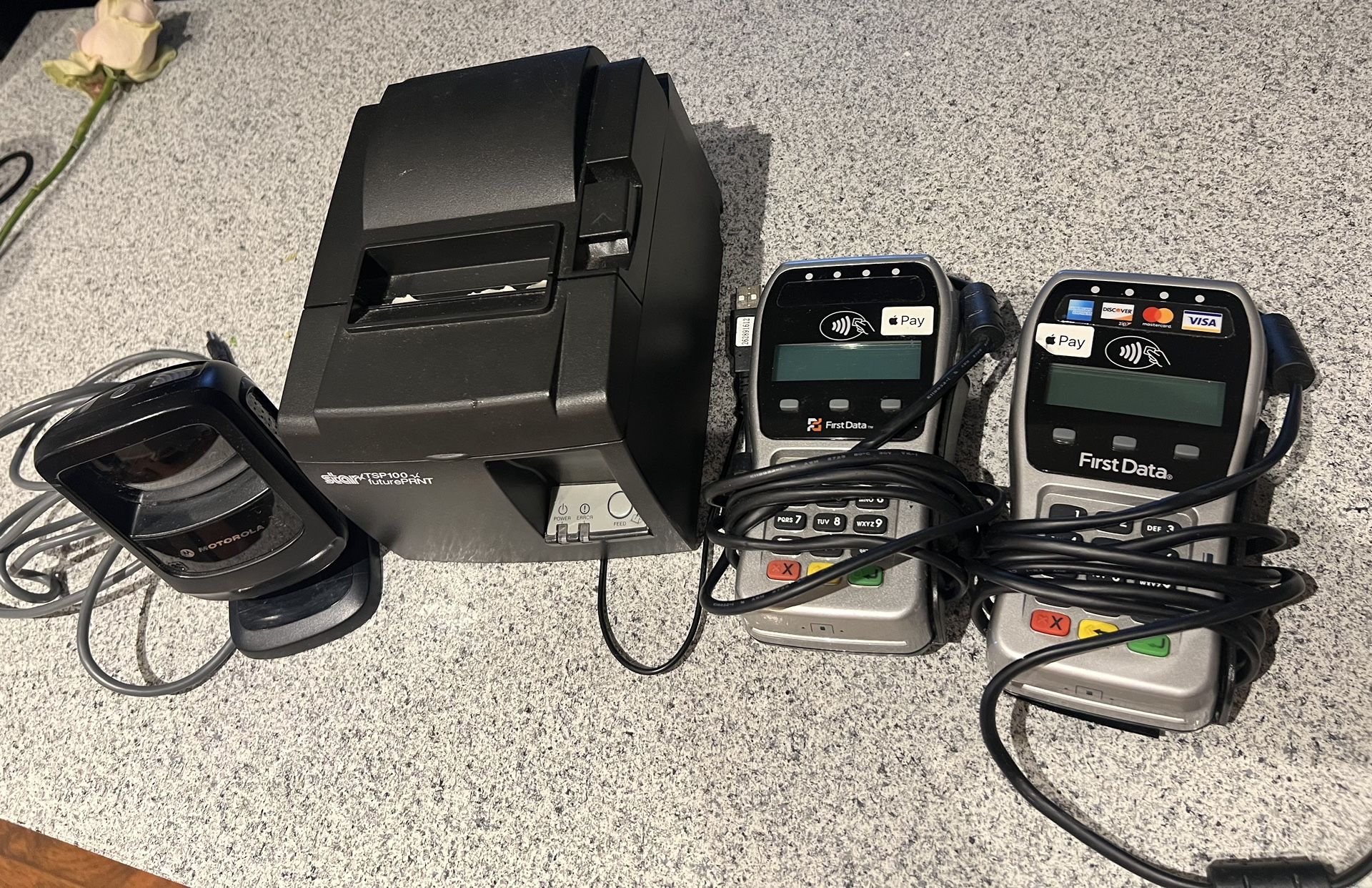 Receipt Printer Scanner And 2x Pin pads 