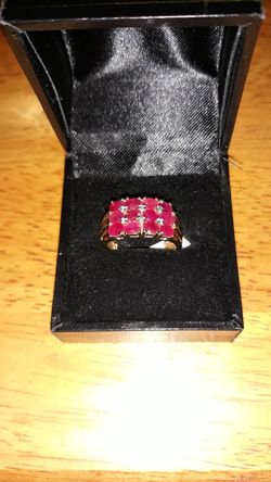 New Ruby,diamond yellow gold ring